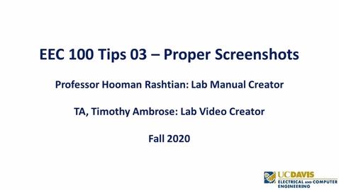 Thumbnail for EEC 100 Tips 03 - Proper Screenshots