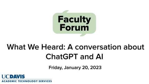 Thumbnail for January 2023 Faculty Forum on ChatGPT and AI - Summary video by Dr. Andy Jones