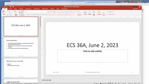 Thumbnail for entry ecs36a lecture 2023-06-02