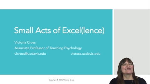 Thumbnail for SITT 2023: Small Acts of Excel(lence) by Victoria Cross