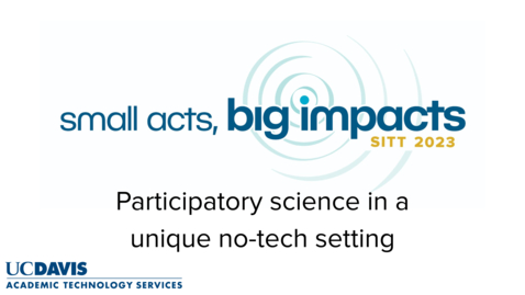 Thumbnail for A conversation about participatory science in a unique no-tech setting with Laci Gerhart: A SITT 2023 Interview with Dr. Andy Jones