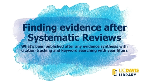 Thumbnail for entry Finding primary literature from evidence synthesis