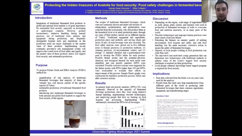 Thumbnail for entry UFWH 2021 - Hasan Kaan Kavsara_Protecting the hidden treasures of Anatolia for food security_ Food safety challenges in fermented beverages