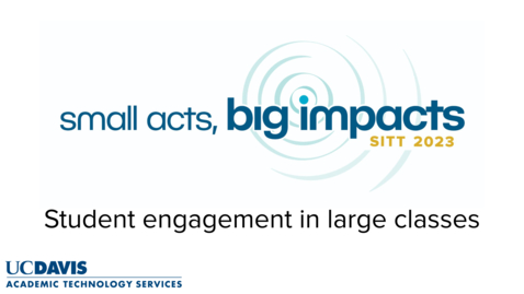 Thumbnail for A conversation about student engagement in large classes with Kenji Quides: A SITT 2023 Interview with Dr. Andy Jones
