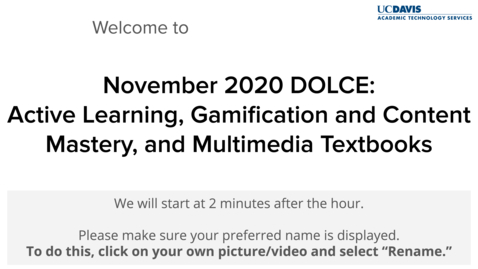 Thumbnail for entry DOLCE - November 6, 2020