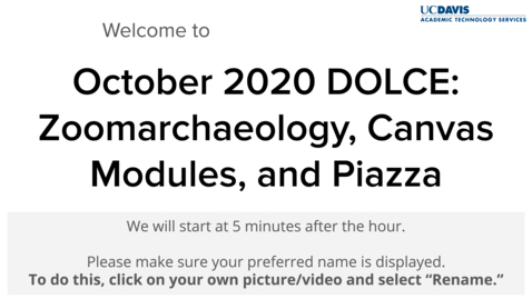 Thumbnail for entry DOLCE - October 8, 2020
