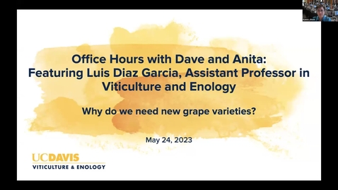 Thumbnail for entry Office Hours with Dave &amp; Anita, Episode 21: Why do we need new grape varieties?