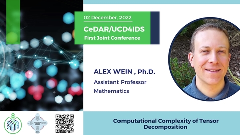 Thumbnail for Alex Wein P.h.D. - Computational Complexity of Tensor Decomposition