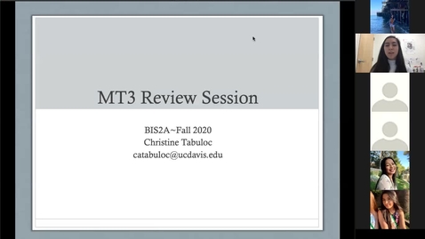 Thumbnail for Christine's MT3 Review Session (Q and A)