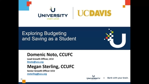 Thumbnail for Aggie Resource Webinar 2025: Exploring Budgeting &amp; Saving as a Student