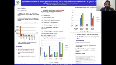 Thumbnail for UFWH 2021 - Imad Keniar_Uptake of gentamicin and oxytetracycline by plants irrigated with contaminated irrigation water