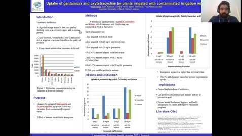 Thumbnail for entry UFWH 2021 - Imad Keniar_Uptake of gentamicin and oxytetracycline by plants irrigated with contaminated irrigation water