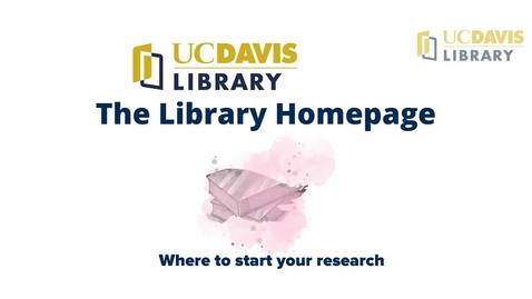 Thumbnail for Library Homepage Introduction