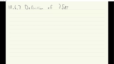 Thumbnail for ECS 120 8b:5 definition of the 3SAT problem