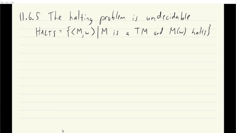 Thumbnail for ECS 120 10b:3 diagonalization to show the halting problem is undecidable