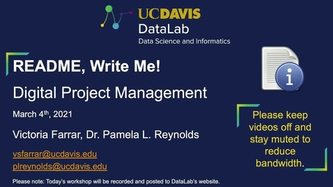 Thumbnail for entry DataLab Workshop: ReadME, Write Me! 2021-03-04