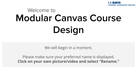 Thumbnail for Modular Canvas Course Design - from ATS Ed Tech Week Winter Quarter 2022