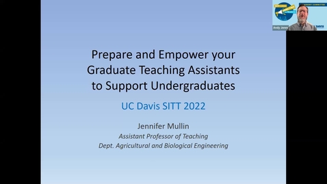 Thumbnail for entry SITT 2022: Prepare and Empower your Graduate Teaching Assistants to Support Undergraduates by Jennifer Mullin