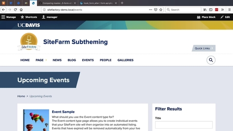 Thumbnail for SiteFarm Subtheming Recipe #5 - Form Alter event filter