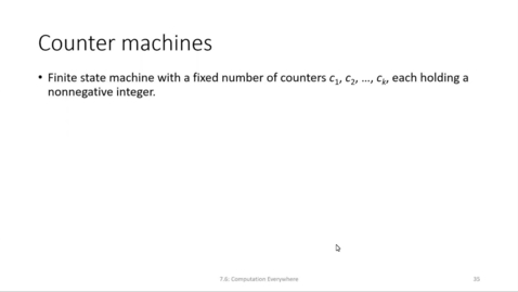 Thumbnail for ECS 220 7a:7.6-1 counter machine definition and examples