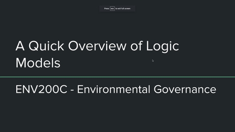Thumbnail for env200c - logic models for policy analysis