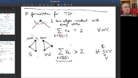 Thumbnail for 2021-10-27: Disjunctive, logic modeling, matching, TSP