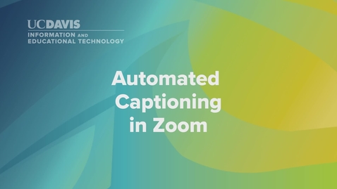 Thumbnail for Zoom: Activating Automated Captions