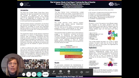 Thumbnail for entry UFWH 2021 - Julia Dalmadi_How to Empower Climate &amp; Food Shapers_ Fostering New Ways of Education The case study of Digital Boot Camp of the Future Food Institute