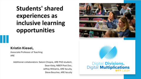 Thumbnail for SITT 2024: Students' shared experiences as inclusive learning opportunities by Kristin Kiesel