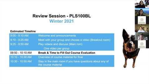 Thumbnail for entry PLS100BL Live Session - Video Project &amp; Review Session (Labs 1-8)