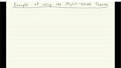 Thumbnail for ECS 120 5b:1 examples of using the Myhill-Nerode Theorem