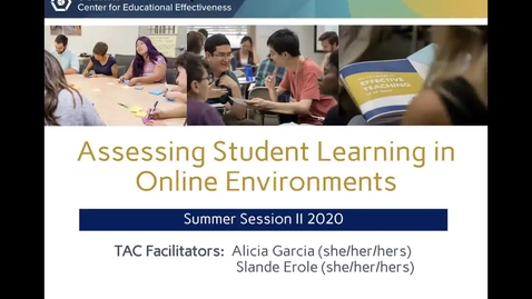 Thumbnail for CEE Graduate Student Workshop - Assessing Student Learning in Online Environments