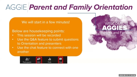 Thumbnail for Aggie Parent and Family Orientation: Session Two