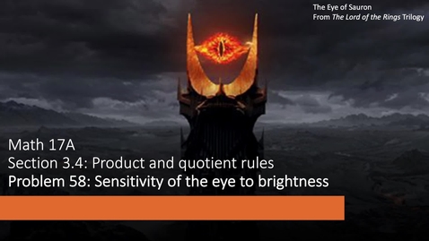 Thumbnail for Section 3.4 Prob 58: Sensitivity of the eye to brightness