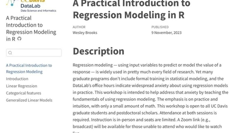 Thumbnail for Introduction to Regression in R (Part 2 of 2) 2023-11-16
