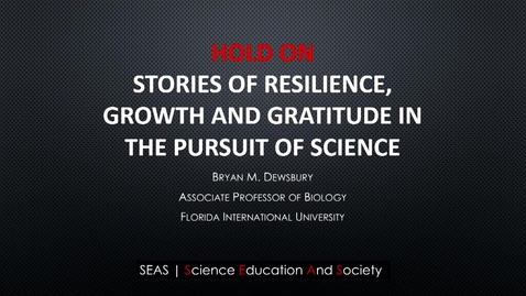 Thumbnail for Storer Lecture - Brian Dewsbury - April 13, 2022
