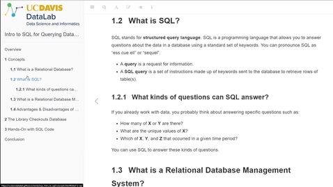 Thumbnail for entry Introduction to SQL for Querying Databases – 2022-04-11