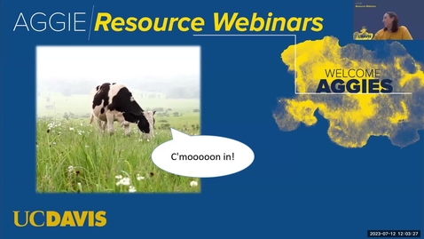 Thumbnail for Aggie Resource Webinar, Session 1: Aggie Orientation and Student Support
