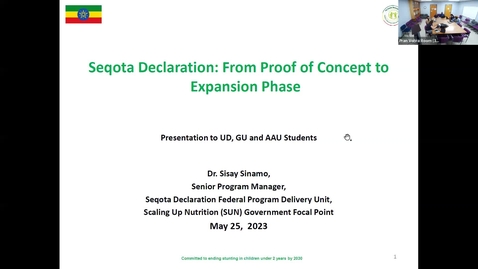 Thumbnail for entry Lecture 16- Global Nutrition Policies &amp; Programs: Ethiopia's Multisectoral Nutrition Strategy