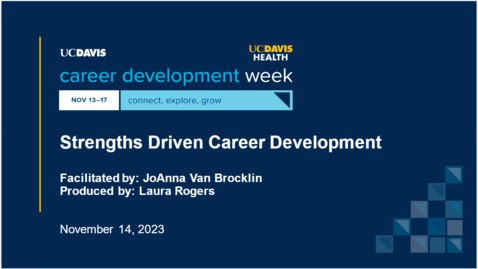 Thumbnail for entry Strengths Driven Career Development 11_14_23