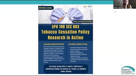 Thumbnail for entry SPH298 Week1 Tobacco Cessation and Policy Overview