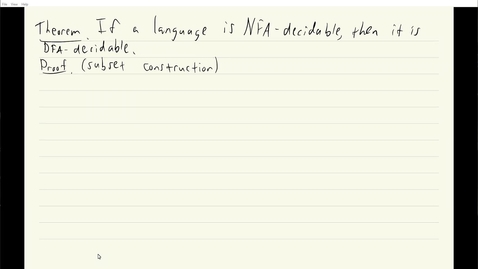 Thumbnail for ECS 120 4a:3 proof DFAs can simulate NFAs with no epsilon-transitions