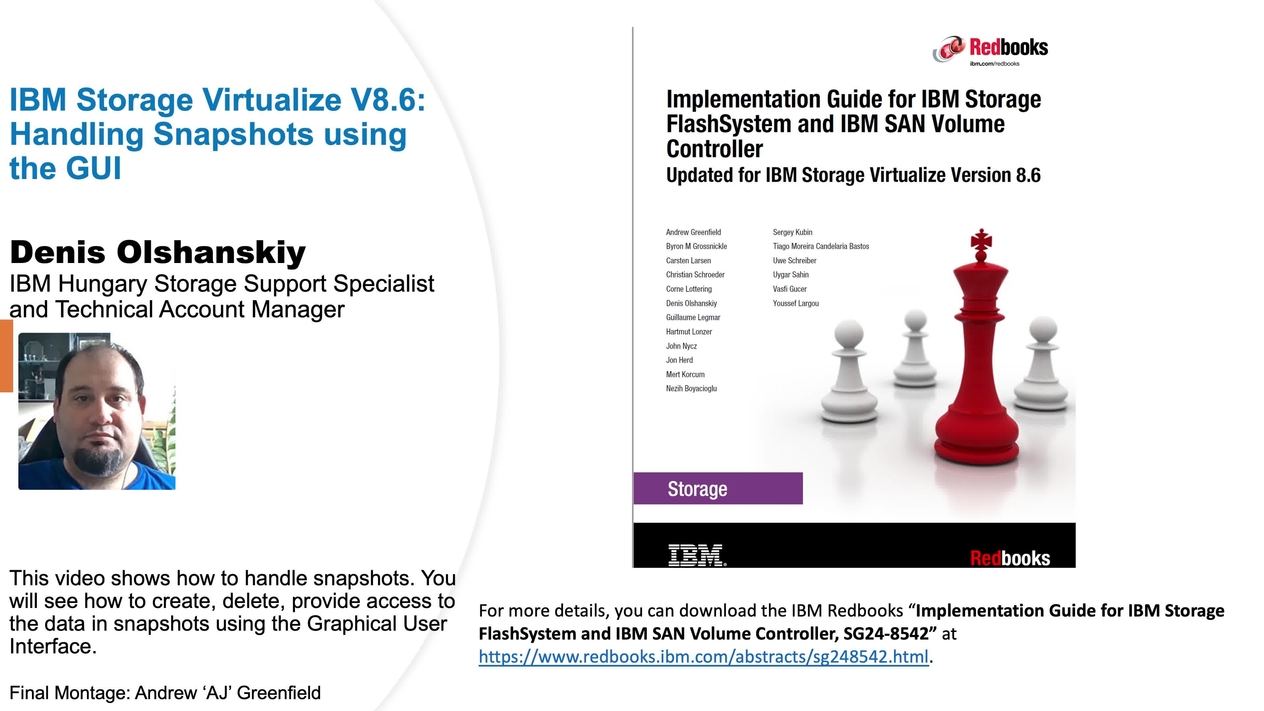 IBM Storage Virtualize V8.6: Handling Snapshots using the GUI