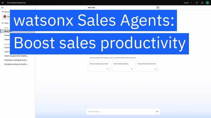 IBM watsonx Sales Agents: Boost sales productivity