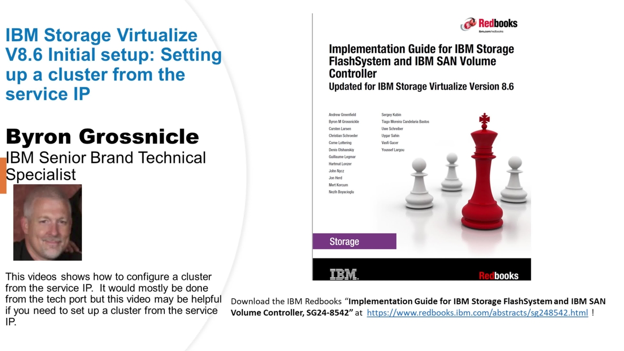 IBM Storage Virtualize V8.6 Initial Setup: Setting up a cluster from the Service IP