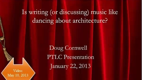 Thumbnail for entry Music Information Literacy or Writing About Music is Like Dancing About Architecture