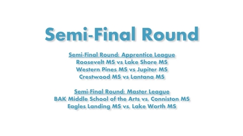 Thumbnail for 14th Annual Robotics Extravaganza Round Four 5/6