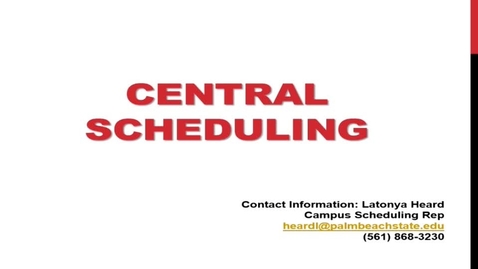 Thumbnail for entry Central Scheduling