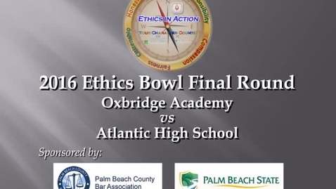 Thumbnail for Ethics Bowl 2016 - Introduction