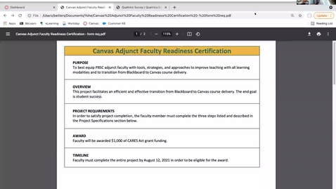 Thumbnail for entry Canvas Readiness Certification for Adjunct Faculty